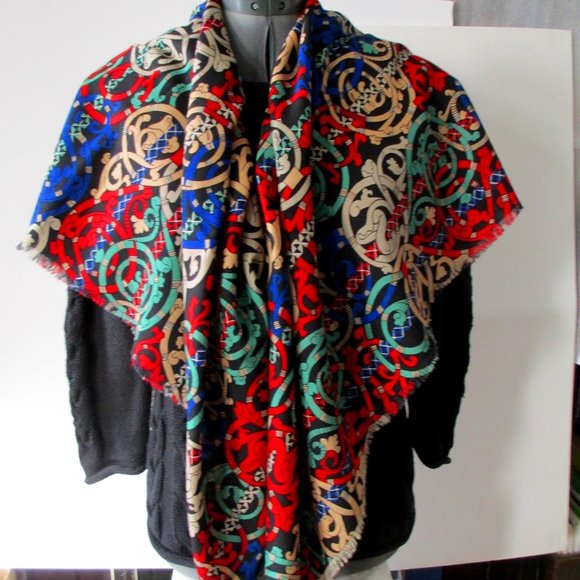 LIBERTY OF LONDON WOOL CHALLIS SCARF SHAWL - Picture 1 of 11